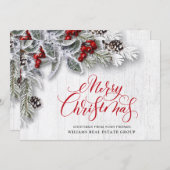 クリスマスホリー企業のホリデーグリーティングカード シーズンカード (正面/裏面)