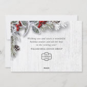 クリスマスホリー企業のホリデーグリーティングカード シーズンカード (裏面)