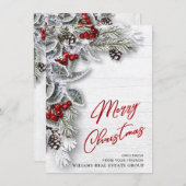 クリスマスホリー企業のホリデーグリーティングカード シーズンカード (正面/裏面)