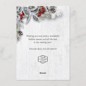 クリスマスホリー企業のホリデーグリーティングカード シーズンカード (裏面)