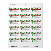 クリスマスホリー住所 シール (フルシート)