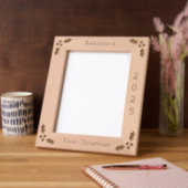 クリスマスホリー初めてのクリスマス2025 レーザー彫刻フレーム (左)