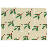 クリスマスホリー名タグ抱き枕 ラージペーパーバッグ (裏面)