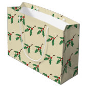 クリスマスホリー名タグ抱き枕 ラージペーパーバッグ (裏面アングル)