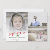 クリスマスホリー喜び平和ラブフォトコラージュ シーズンカード (正面)