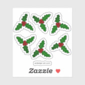 クリスマスホリー小枝レッド緑の休日の装飾 シール (シート)