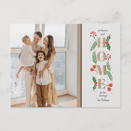 クリスマスホリー引っ越しました休日の引越し写真 ポストカード (正面)
