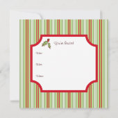 クリスマスホリー招待状 招待状 (裏面)