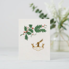 クリスマスホリー支店の休日はがき シーズンポストカード