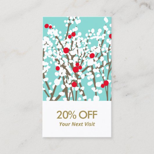 クリスマスホリー支店割引クーポンビジネス 名刺 (正面)