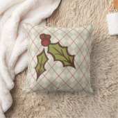 クリスマスホリー枕 クッション (ブランケット)