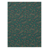 クリスマスホリー植物緑のネイビーブルー テーブルクロス (正面)