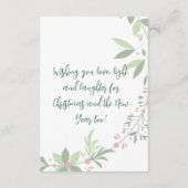 クリスマスホリー植物緑の写真海軍 エンクロージャーカード (裏面)