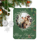 クリスマスホリー植物緑の写真海軍 マグネット