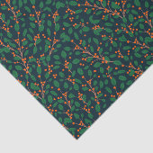 クリスマスホリー植物緑の海軍 薄葉紙 (詳細)