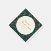 クリスマスホリー植物緑カスタム園 スタンダードカクテルナプキン (角)