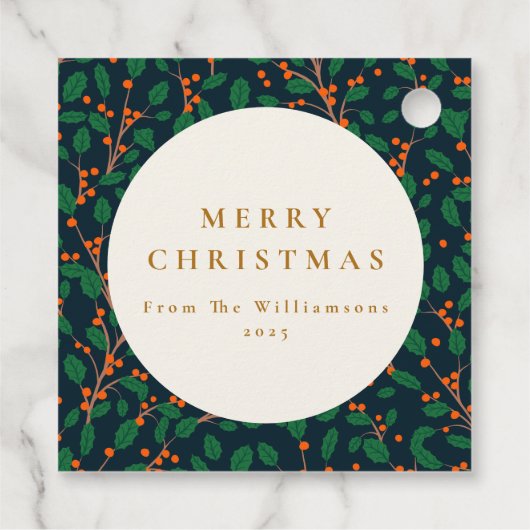 クリスマスホリー植物緑カスタム園 フェイバータグ (裏面)