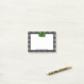 クリスマスホリー水牛のプレイドパーソナライズされた ポストイット (デスク上)