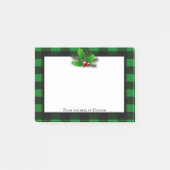 クリスマスホリー水牛のプレイドパーソナライズされた ポストイット (正面)