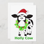 クリスマスホリー牛 シーズンカード (正面/裏面)