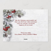 クリスマスホリー素朴パイン3フォトホリデーカード シーズンカード (裏面)