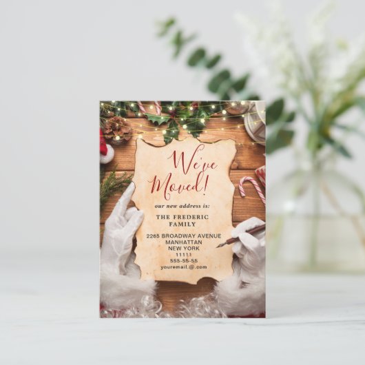 クリスマスホリー素朴ベリーバーク引っ越しました 案内ポストカード (スタンド正面)