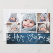 クリスマスホリー素朴ベリー5フォトグリーティングカード シーズンカード (正面)