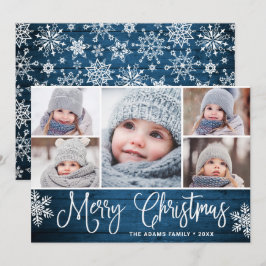 クリスマスホリー素朴ベリー5フォトグリーティングカード シーズンカード