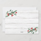 クリスマスホリー素朴ベリー5フォトグリーティングカード シーズンカード (裏面)