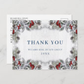 クリスマスホリー素朴ベリ企業のーありがとう ポストカード (正面/裏面)