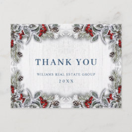 クリスマスホリー素朴ベリ企業のーありがとう ポストカード