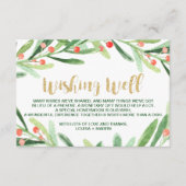 クリスマスホリー結婚リースの願い事 エンクロージャーカード (正面)