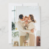 クリスマスホリー緑2枚の垂直な写真海軍 シーズンカード (裏面)