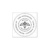 クリスマスホリー離れズファミリー名差出人住所 ラバースタンプ (インプリント)