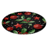 クリスマスホリー雪スターズシームレス カッティングボード (角)