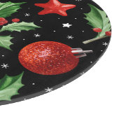 クリスマスホリー雪スターズシームレス カッティングボード (角)