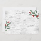 クリスマスホリー2枚の写真コラージバークホリデーカード シーズンカード (裏面)