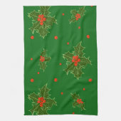 クリスマスホリー キッチンタオル (縦)