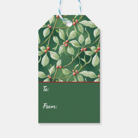 クリスマスホリー ギフトタグ (正面)