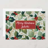 クリスマスホリー シーズンカード (正面/裏面)
