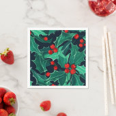 クリスマスホリー スタンダードカクテルナプキン (インサイチュ)