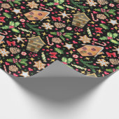 クリスマスホリー、スノーフレークCookie、キャンディカン ラッピングペーパー (角)