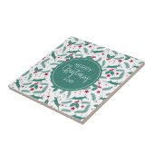 クリスマスホリー&ディアメリークリスマスタイポグラフィ タイル (側面)