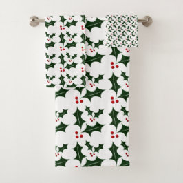 クリスマスホリー バスタオルセット