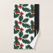 クリスマスホリー バスタオルセット (ハンドタオル)