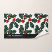 クリスマスホリー バスタオルセット (ハンドタオル)