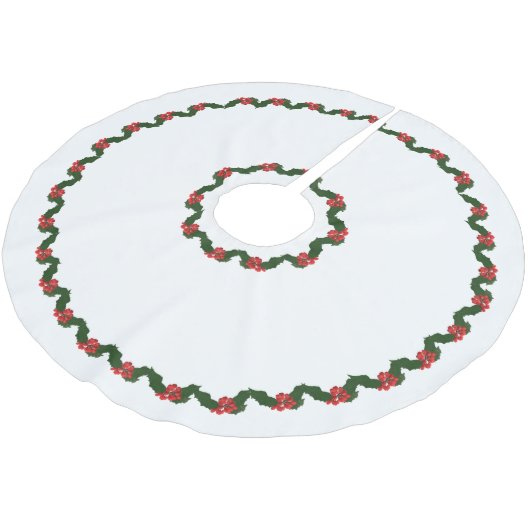 クリスマスホリー ブラッシュドポリエステルツリースカート (アングル)