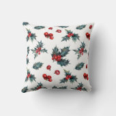 クリスマスホリー&ベリーデザイン クッション (裏面)