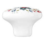 クリスマスホリー&ベリー引き出しプル セラミックノブ (側面)