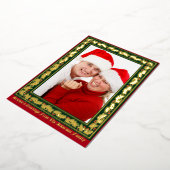 クリスマスホリー&ベリー縁どの写真 箔シーズンカード (回転した状態)